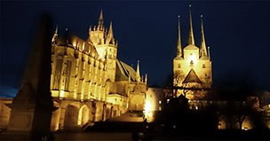Erfurter Dom bei Nacht